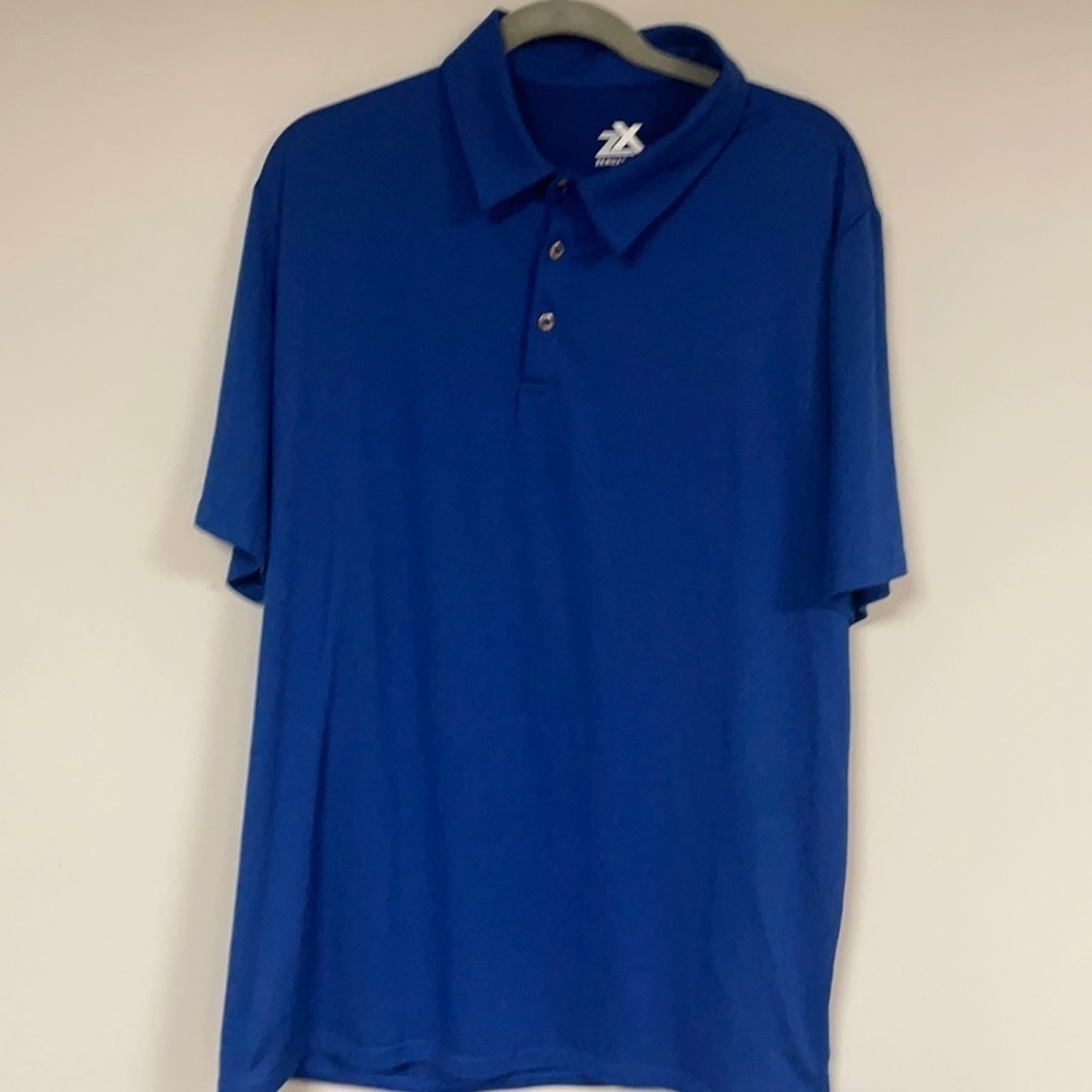 Zeroxposur Travel Series Blue pullover shirt , XL,  Polo Collar with three snaps